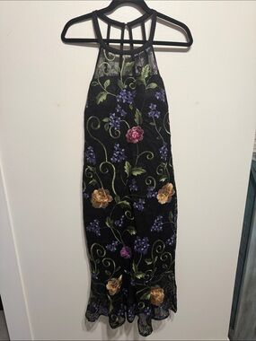 Siena Floral Embroidered Mesh Sheath  Whimsical Dress 12